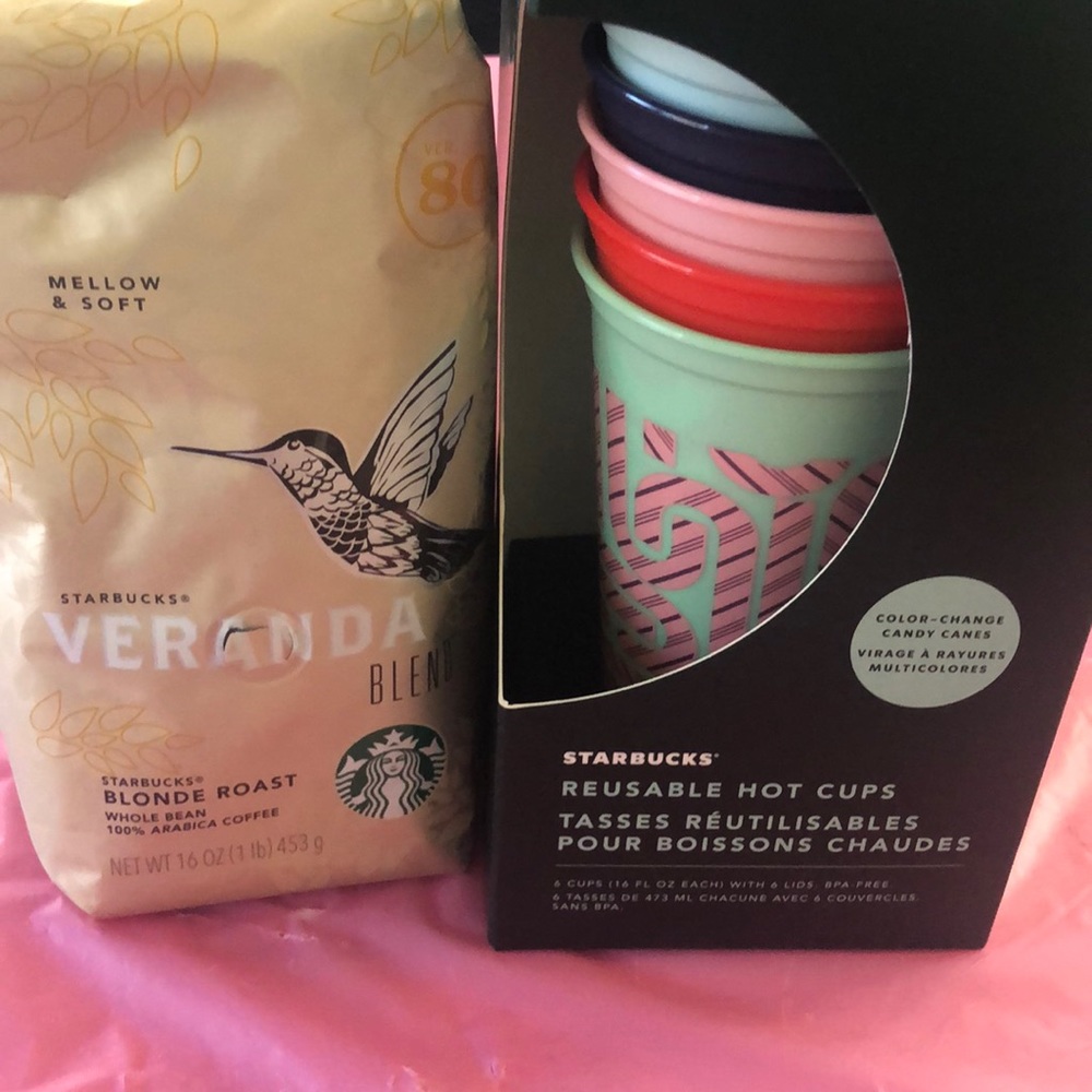 Starbucks 2020 holiday reusable cups and coffee